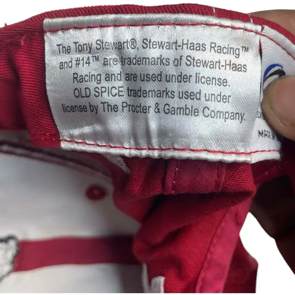 Tony Stewart #14 Old Spice NASCAR Checkered Flag Sports Adjustable Hat Red